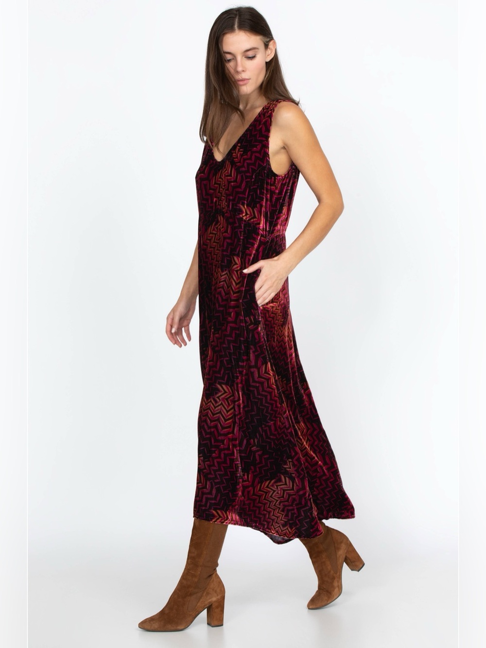 Johnny Was Belle Velvet Tank Dress